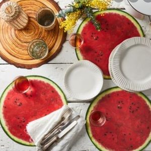 NWT HESTER & COOK 🍉Placemats. Watermelon. Set of 12
